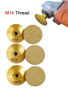 Tête de meulage plate brasée 45 #60 #100 # pierre marbre Quartz carreaux de céramique coupe de bord polissage disque de meulage M14 meuleuse d'angle - Product Image 2