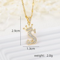 Collar con Colgante de Letra Inicial Chapado en Oro, 26 Letras del Alfabeto de la A a la Z, Micro Pavé de Circonitas, Joyería Personalizada con Nombre para Mujer