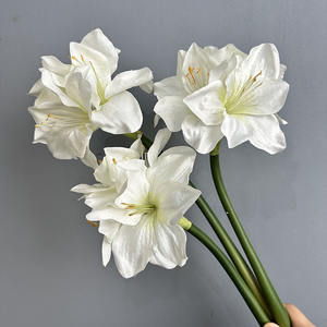 Fleurs artificielles Clivia <span class=keywords><strong>Amaryllis</strong></span> à tige unique pour la décoration <span class=keywords><strong>de</strong></span> la maison Accessoires <span class=keywords><strong>de</strong></span> remise des diplômes <span class=keywords><strong>de</strong></span> mariage Fête des mères Pâques Halloween - Product Image 3