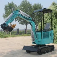 Mini-excavatrice amphibie diesel Yanmar EPA d'occasion de Chine, tractable, 1 tonne, à bras long, pour usage domestique