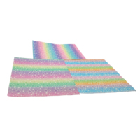 Accessoires DIY en cuir PU écologique à paillettes, imprimé étoiles et rayures arc-en-ciel, nœud scintillant, rouleau souple résistant à l'abrasion