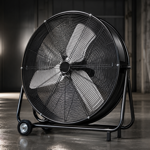 Industrial Drum Floor Fan 24 30 36 Inch High Airflow Metal Blade Fan for Warehouse Workshop Garage Cooling