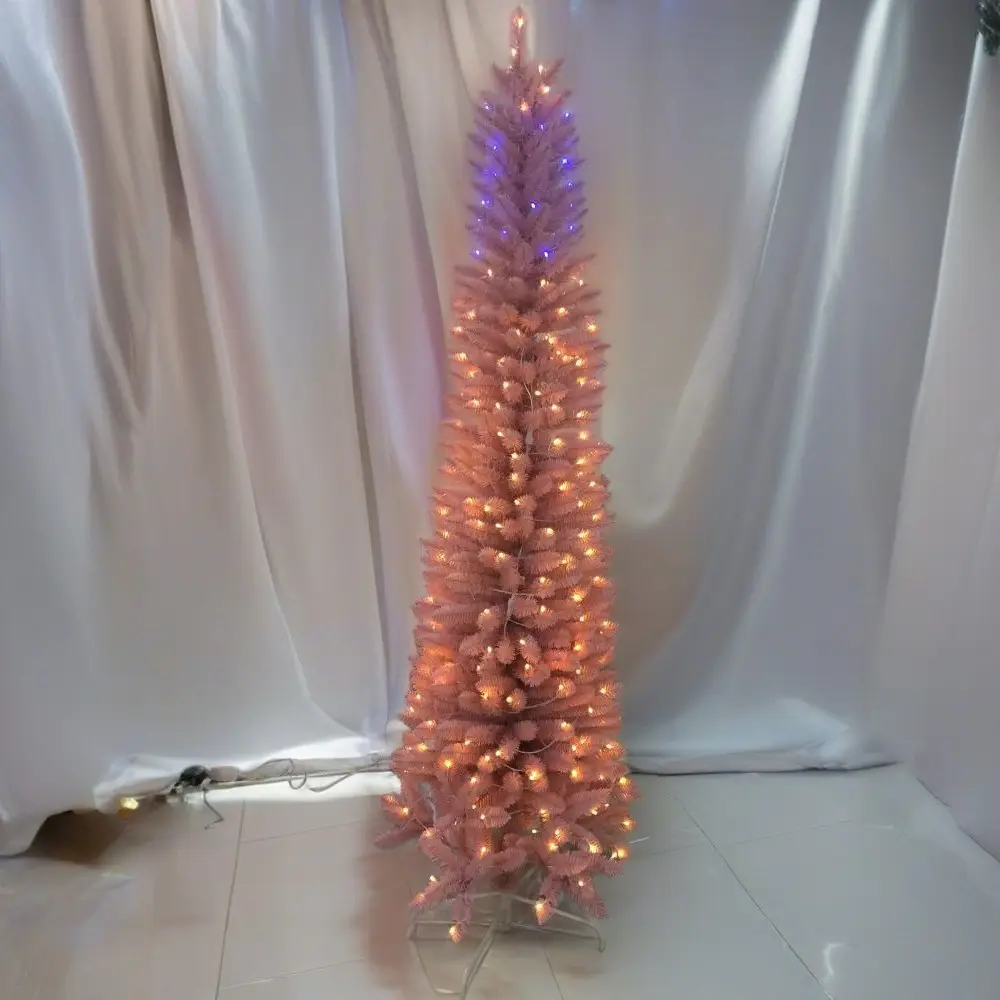 Arbre de Noël intérieur en PVC de haute qualité personnalisé pré-éclairé bon marché pour la décoration de Noël