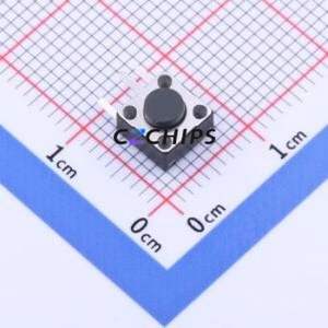 K2-1102DE-B4SW-04 Tactile Switch Bent Lead Through Hole-3P,6x6mm Switch 2.5N Right Angle Insert 6mm 6mm - Product Image 1