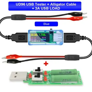 U96 Voltmeter Digital DC, Pendeteksi Arus Voltase Arus Indikator Charger Bank Daya Amperimetro + Beban