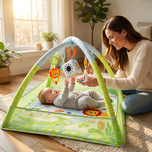 Gimnasio de Actividades para Bebés con Temática de León Recién Nacido, Tema Selva Safari, Soporte Ortopédico para la Columna Vertebral, Actividad para Estimulación Temprana, Esencial para el Desarrollo Diario - Product Image 2