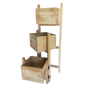 Supporto Verticale per Piante a 3 Ripiani in Legno Massiccio - Contenitore <span class=keywords><strong>da</strong></span> <span class=keywords><strong>Giardino</strong></span> Durevole per Fiori e Piante, Portafiori, Personalizzabile - Product Image 1