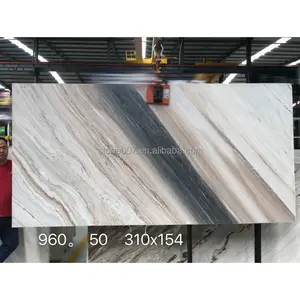 SHIHUI Luxury Natural Stone Polished Glazed Italy White Marble Slabs Wall Tiles With Gold Veins