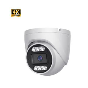 Kamera keamanan CCTV <span class=keywords><strong>IP</strong></span> PoE Full HD 8MP warna-warni dengan 5MP kubah logam tahan air penglihatan malam deteksi manusia sirene bawaan - Product Image 3