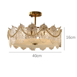 All-Copper French Retro Glass <b>Ceiling</b> <b>Light</b> Chandelier Luxury American Style <b>for</b> <b>Living</b> <b>Room</b> Dining <b>Room</b> Hall Hotel Lighting - Product Image 4