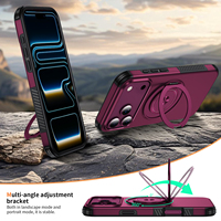 Étui de protection ultra premium hybride TPU PC avec support magnétique rotatif à 360°, antichoc, antidérapant, compatible avec la charge sans fil pour iPhone 18 Pro Max