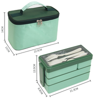 Boîte à lunch Tiffin Box, 4-In-1 Compartiment Lunch Containers Leakproof Bento Lunch Box Meal Prep avec sac isotherme