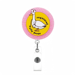 Simpatico portachiavi portachiavi in plastica acrilico retrattile con distintivo Glitter personalizzabile - Product Image 6