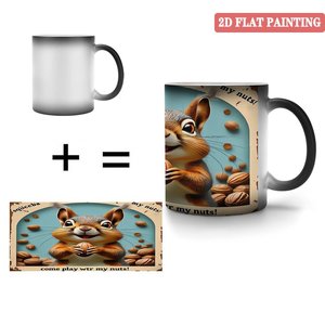 Tasse en céramique noire givrée de 11 oz, tasse magique changeante de couleur pour les amateurs de latte art - Product Image 4