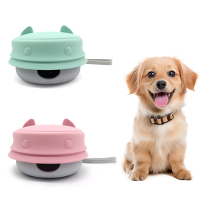 Travel <b>Dog</b> Bowls Silicone Collapsible Portable Foldable Pet Food Bowl Food Grade BPA Free with Lid Cute Design OEM - Product Image 1