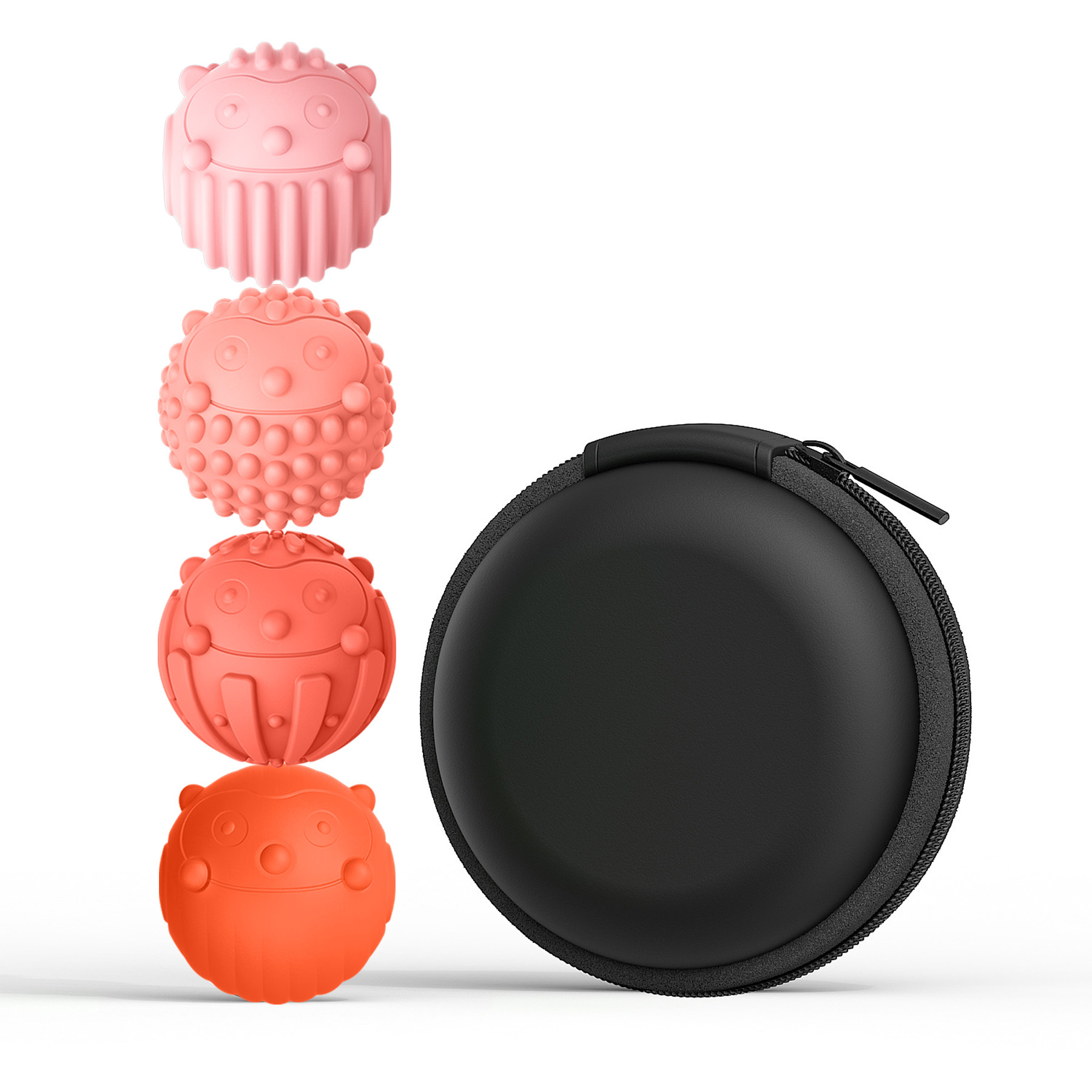 Boule magnétique hérisson-département orange-pack de 4