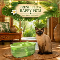 Fontaine à eau pour chat en forme d'hippopotame, modèle 2026, 2,3 L, débit de 220 L/H, triple filtre, 1,5 W, silencieuse, USB, gamelle d'eau pour animaux de compagnie