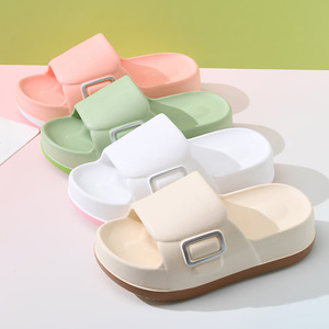Sandales d'été pour femmes Guru en EVA, semelle épaisse, antidérapantes, respirantes, tongs de plage, blanc, rose, beige, vert clair, bout rond - Product Image 4