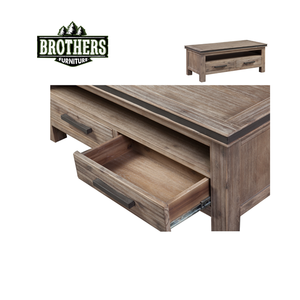 Table basse en bois 2 tiroirs Mobilier de salon contemporain en bois massif Chêne/Pin/Acacia ATLAS Marque Vietnam Garantie 10 ans - Product Image 5