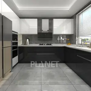 Ide produk baru 2024 papan pvc kabinet dapur desain furnitur dapur untuk lemari dapur modern kecil obral