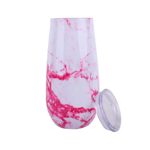 Copa de Vino sin Tallo con Aislamiento de Acero Inoxidable Color Oro Rosa, con Tapa - Product Image 4