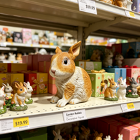 Figurine de lapin en résine pour jardin, décoration extérieure personnalisée, statue de lapin mignonne en gros pour patio, cour, maison, souvenir, cadeau, décoration