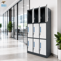 Casier de rangement métallique étanche Tengle TL-108 à 9 portes avec serrure à clé, structure démontable et couleur personnalisable pour usage en salle de sport