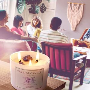 Vela de cristal curativa grande para el hogar, accesorio de 12 oz, perfumado, <span class=keywords><strong>con</strong></span> cristales en el interior - Product Image 4