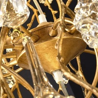 Lustre en cristal en spirale longue de style moderne et luxueux Senfey, en forme de branche, doré, LED, hauteur réglable, pour plafond haut et escalier