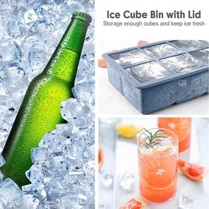 Bandeja de silicona de grado alimenticio para cubitos de hielo, sin BPA, molde de fácil desmolde con logotipo personalizado - Product Image 6