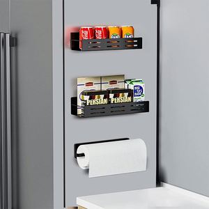 Magnetic Spice Rack Wall Mount Kitchen Storage Shelf Spice Racks with <b>Paper</b> <b>Towels</b> <b>Holder</b> for Cabinet - Product Image 6