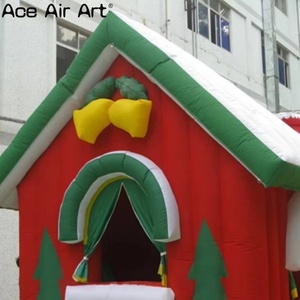 Casa de Navidad inflable de tienda gigante para decoración de vacaciones al aire libre Gruta festiva de Santa y exhibición de eventos Casa inflable de Santa - Product Image 5