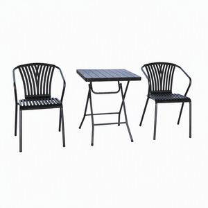 Other outdoor furniture 3-Piece Outdoor Metal <b>Bistro</b> <b>Set</b> - Portable Folding Square Patio <b>Bistro</b> Table - Product Image 1