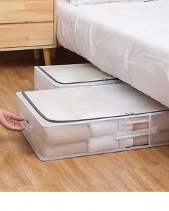 Durable Foldable Plastic Storage <b>Box</b> Under <b>Bed</b> Organizer Mesh Cover Bedroom Furniture Modern Minimalist Design White - Product Image 4
