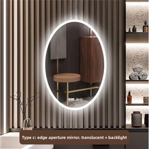 <span class=keywords><strong>Espejo</strong></span> <span class=keywords><strong>de</strong></span> <span class=keywords><strong>Baño</strong></span> Inteligente Elíptico con Iluminación LED, Antivaho, Pantalla Táctil, Diseño Moderno Minimalista, Lentes <span class=keywords><strong>de</strong></span> Vidrio - Product Image 4