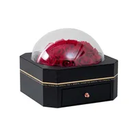 Boîte boule magique moyenne en acrylique, pour un cadeau de saint-valentin, avec une Perspective de fleur romantique