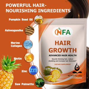 Gummies avancées pour la croissance des cheveux avec vitamine A et biotine – Complément alimentaire favorisant des cheveux plus épais et plus volumineux – Gummies pour la croissance capillaire - Product Image 3