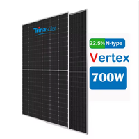 Panneau Solaire Monocristallin Bifacial de Haute Température HJT Double 210m Risen 700 Watts 144 Cellules Grade A 700 Wp
