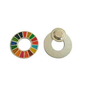 Épingles de revers SDG en émail dur en matériau recyclé Fournisseur Die Struck Soft Hard Enamel SDG Brooch Pin Factory