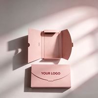 Boîte d'emballage de cartes de visite écologique haut de gamme personnalisée avec carte postale, enveloppe extérieure pliable intégrée