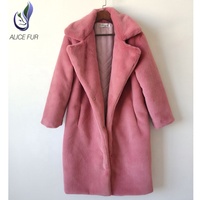 Manteau en fausse fourrure de vison sable extra long, personnalisable et professionnel, pour femmes
