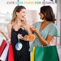 Dompet Koin Plush Kawaii Mini dengan Ritsleting Gantungan Kunci, Tempat Uang Receh Kecil untuk Wanita, Hadiah Pertukaran untuk Sekolah, Halloween, Natal