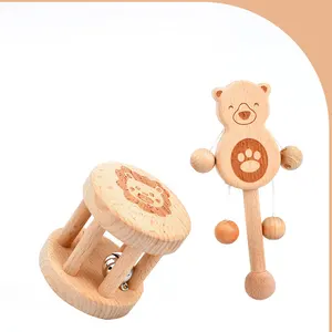 Baby Bijtring Speelgoed Voor Jongens & Meisjes Houten Baby Kinderziektes Speelgoed Sets Houten Baby Rammelaar