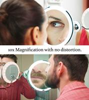 2025 Smart LED Wall-Mounted Cosmetic Makeup Mirror with 10X Magnifying 360 Degree Rotation Lights for Bathroom Use