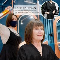 Robes de salon personnalisées avec logo pour clients, peignoirs de coiffure, tabliers de maquillage pour coiffeurs, capes de coupe de cheveux avec lien ajustable