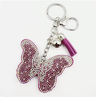 Pendentif en strass scintillant motif léopard jaune avec pompons, ornement suspendu de haute qualité, porte-clés le plus vendu