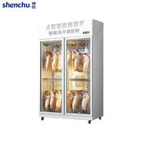 Armoire de séchage commerciale verticale à porte vitrée, sécheur réfrigéré à circulation d'air chaud et froid pour canard, poulet et viande séchée