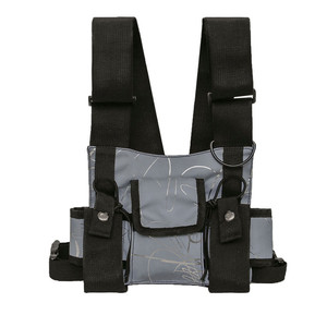 Reflective Chest Rig Vest With <b>Backpack</b> And Walkie Talkie For Night Running And <b>Security</b> Use 20L Capacity Pattern Design - Product Image 5