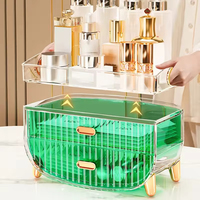 Icen-ZJ04 Organisateur de maquillage de luxe transparent à 10 tiroirs, boîte de rangement pour cosmétiques, bijoux et soins de la peau, sans BPA, en plastique injecté
