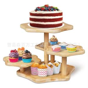 Wooden <b>Cake</b> <b>Stand</b> 3 Tier Multi Layer Display Rack For Cupcakes And <b>Cakes</b> Desktop Use - Product Image 1